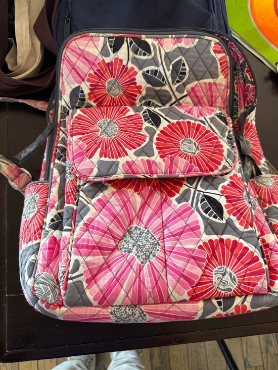 Vera Bradley Handbags - Vera Bradley Pink and Red Floral Quilted Backpack